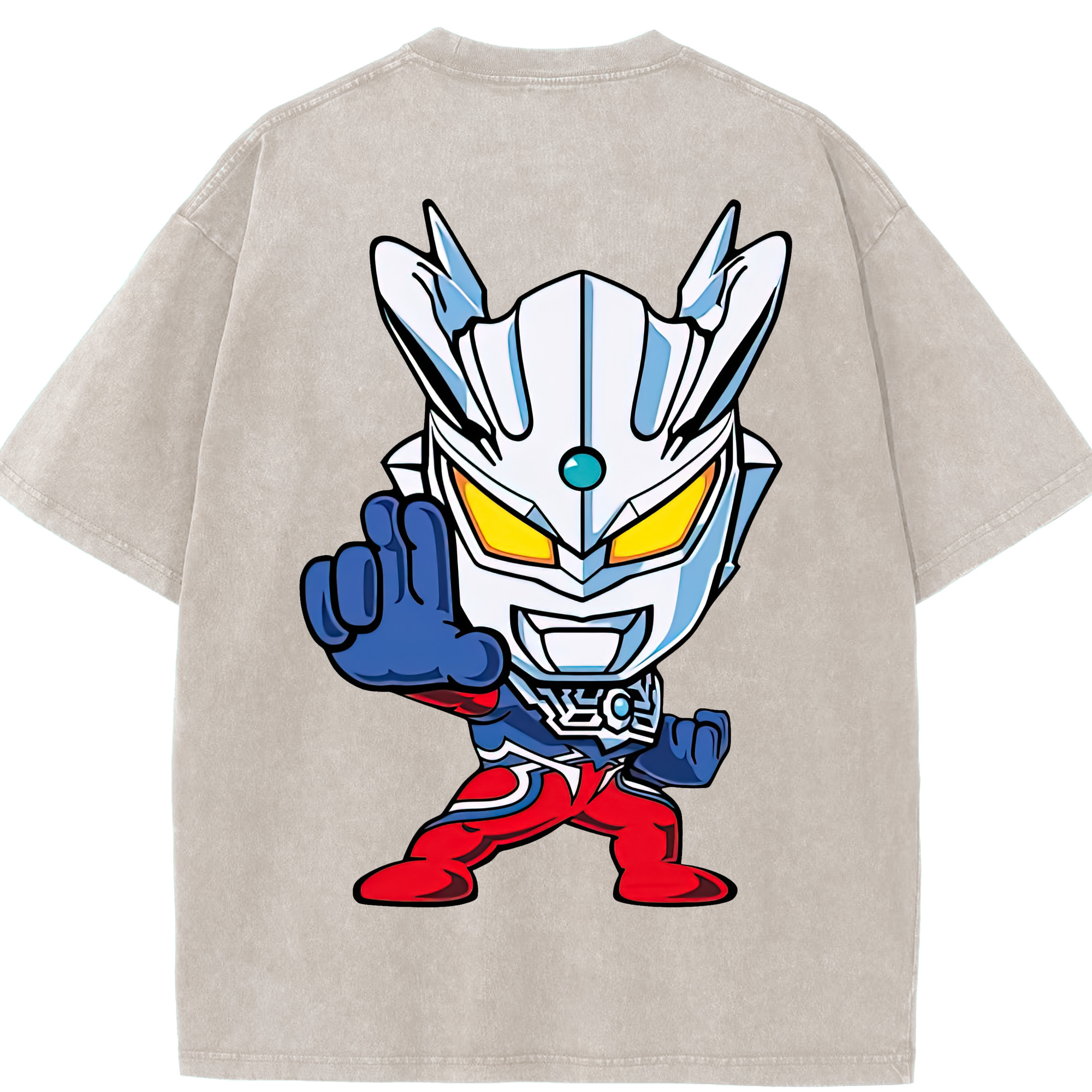 （画像用） ウルトラマン Ultraman 綿100% ヴィンテージ風 半袖Tシャツ（背面プリント）
