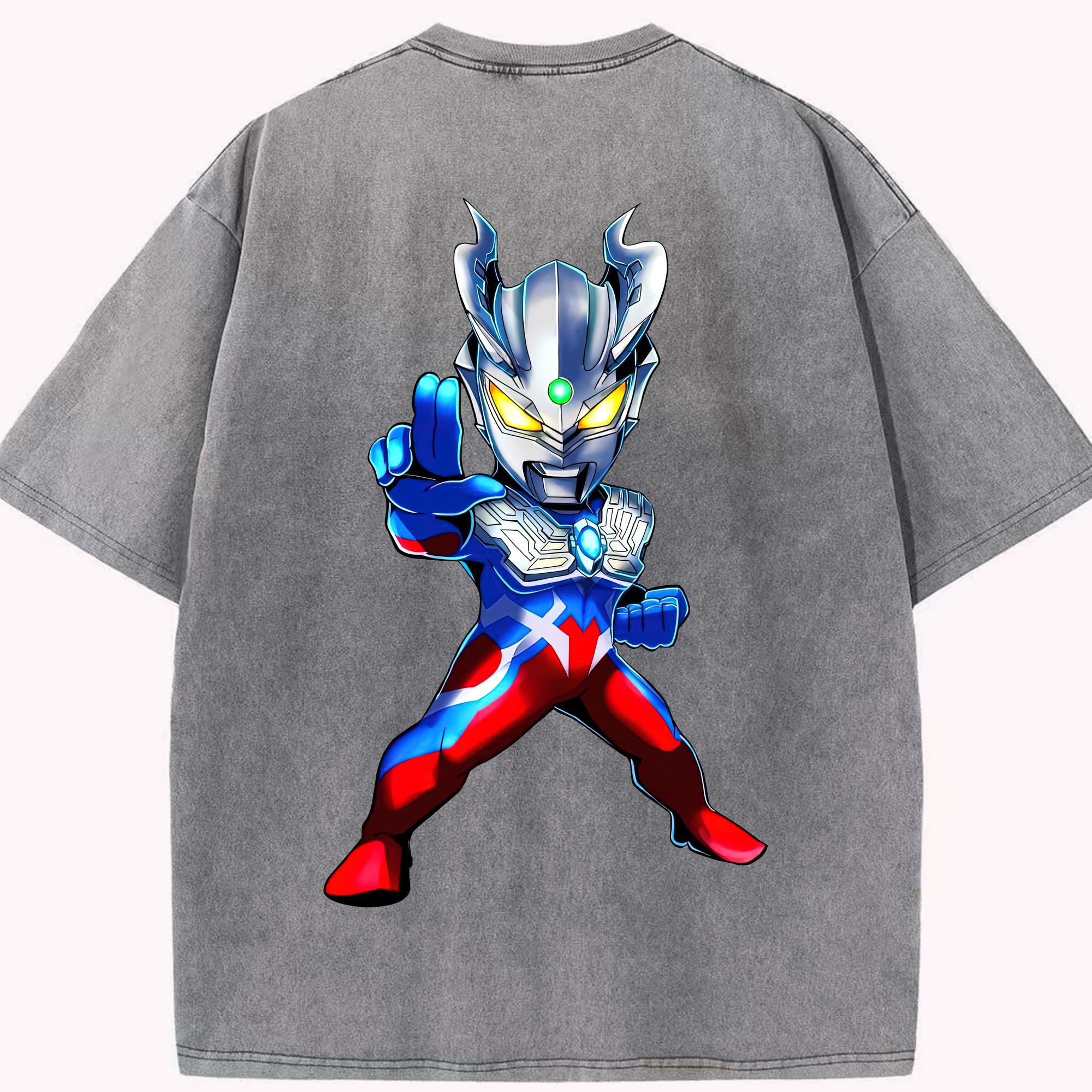 （画像用） ウルトラマン Ultraman 綿100% ヴィンテージ風 半袖Tシャツ（背面プリント）