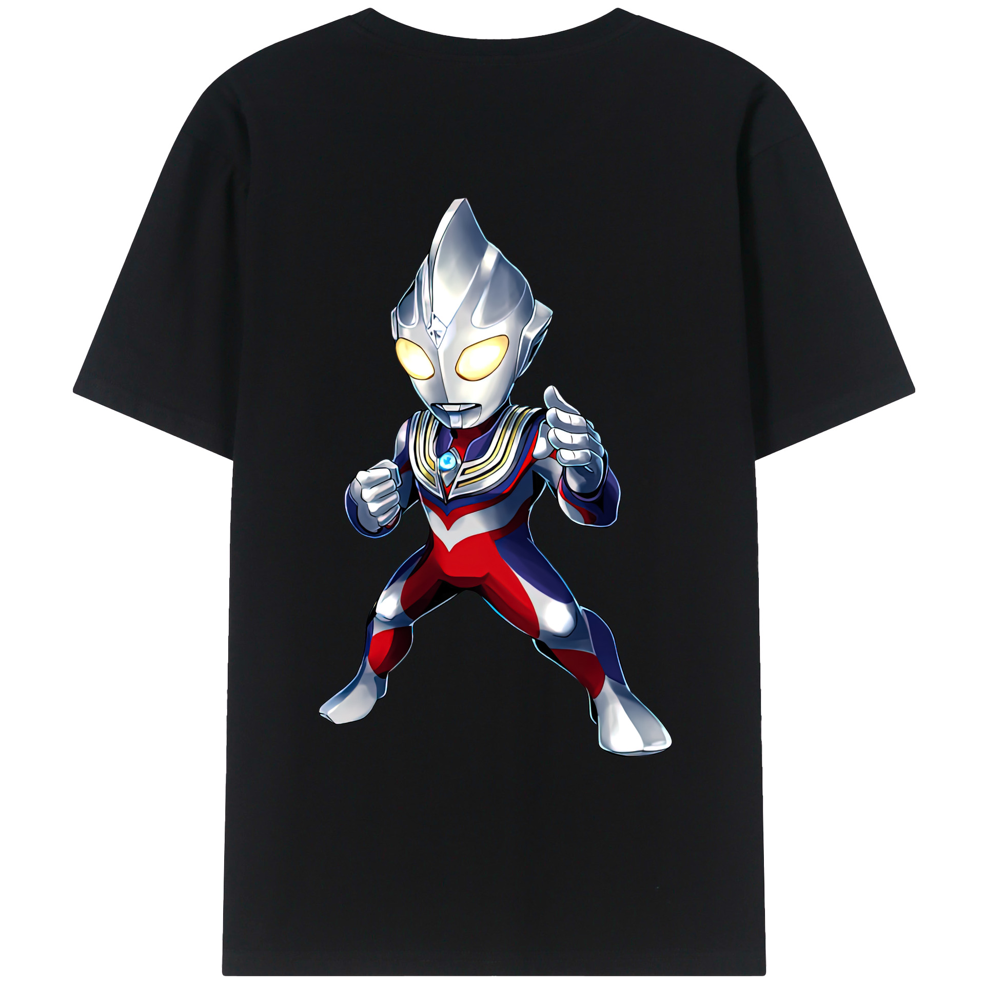 （画像用） ウルトラマン Ultraman 綿100％ メンズ半袖Tシャツ（バックプリント） 通気性