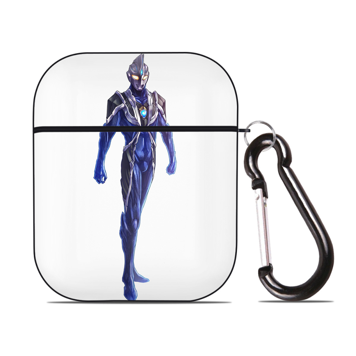 （画像用） ウルトラマン Ultraman AirPods 第2世代保護ケース ハードシェル ブラック 耐衝撃・防指紋・カラビナ付き