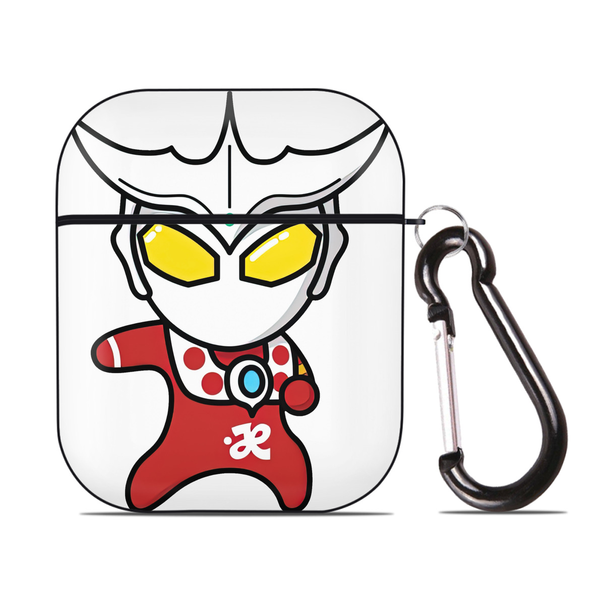 （画像用） ウルトラマン Ultraman AirPods 第2世代保護ケース ハードシェル ブラック 耐衝撃・防指紋・カラビナ付き