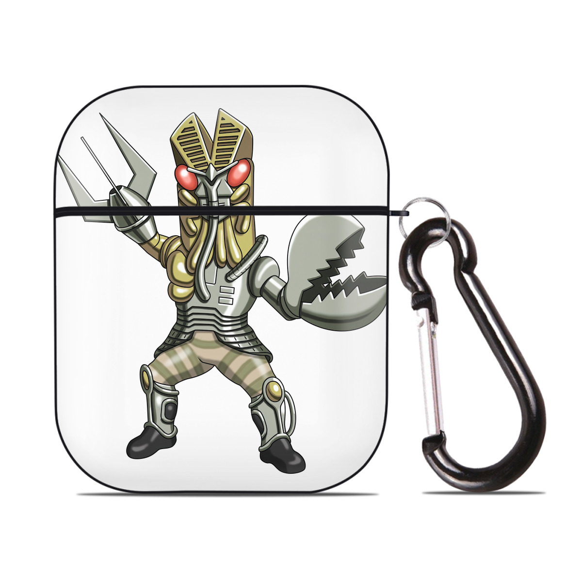 （画像用） ウルトラマン Ultraman AirPods 第2世代保護ケース ハードシェル ブラック 耐衝撃・防指紋・カラビナ付き
