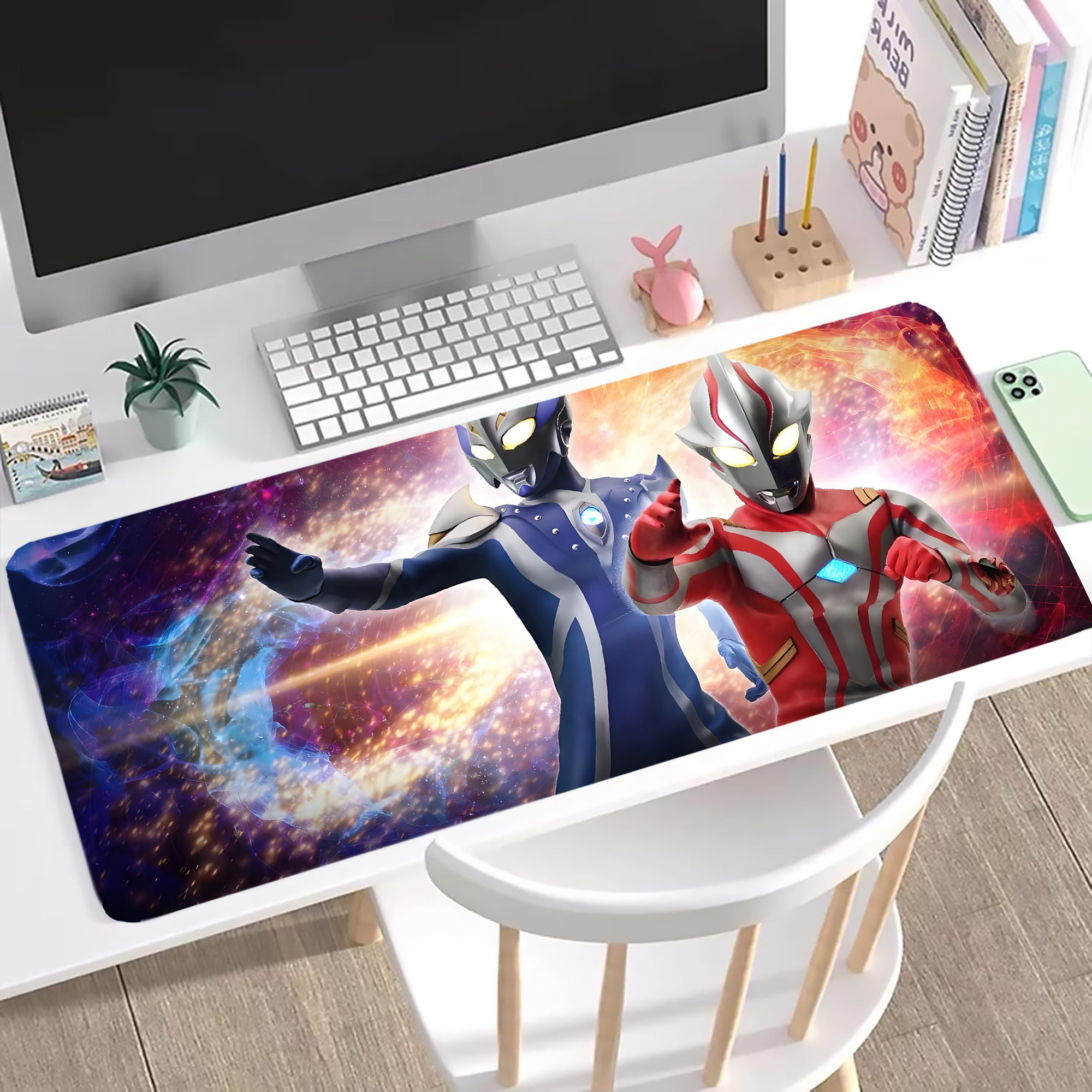 （画像用） ウルトラマン Ultraman ステッチ加工 大判デスクマット／滑り止めマウスパッド