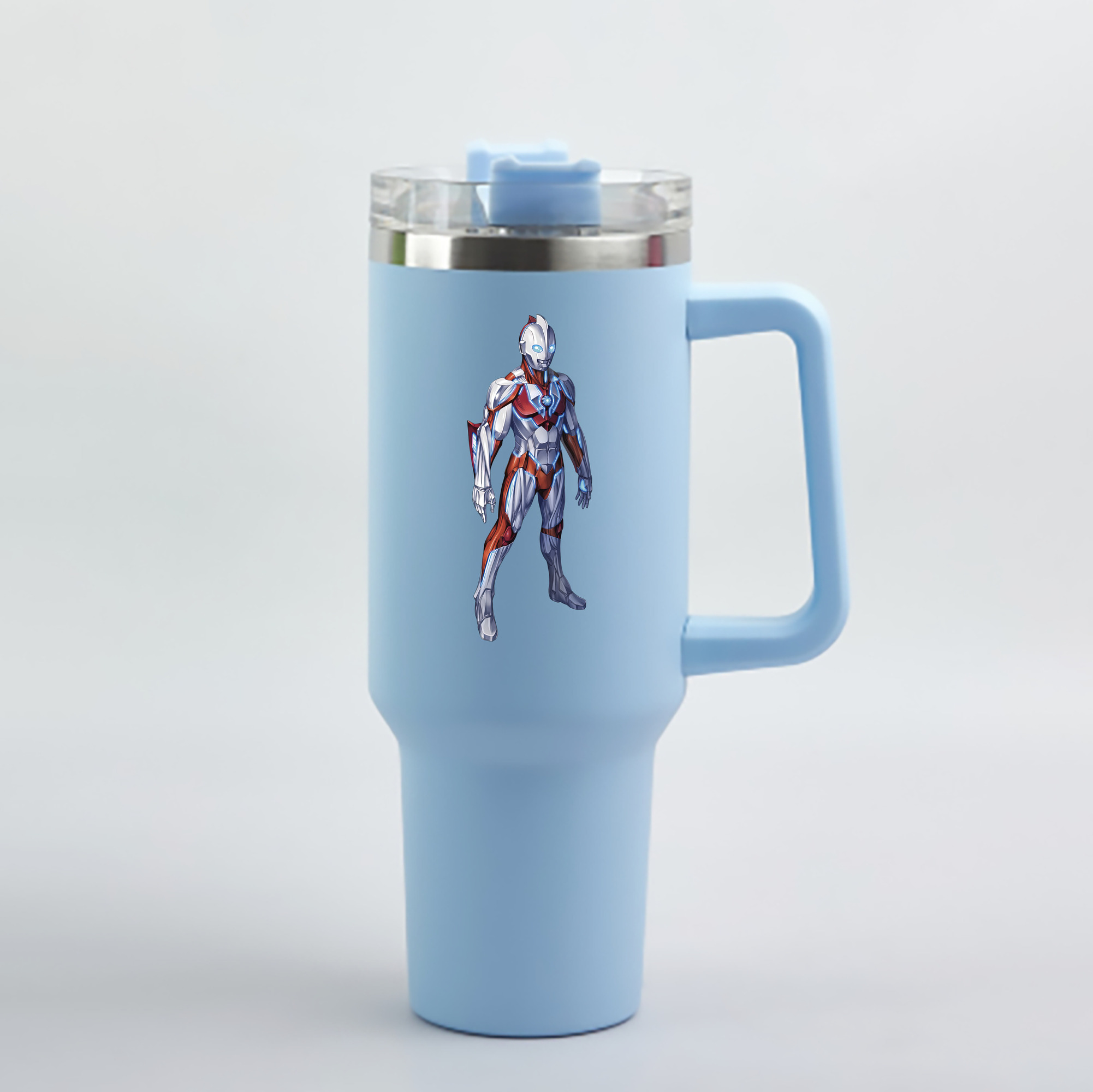 ウルトラマン Ultraman 1200mL車用タンブラー - クリスタルステッカー（プラスチックストロー付き）