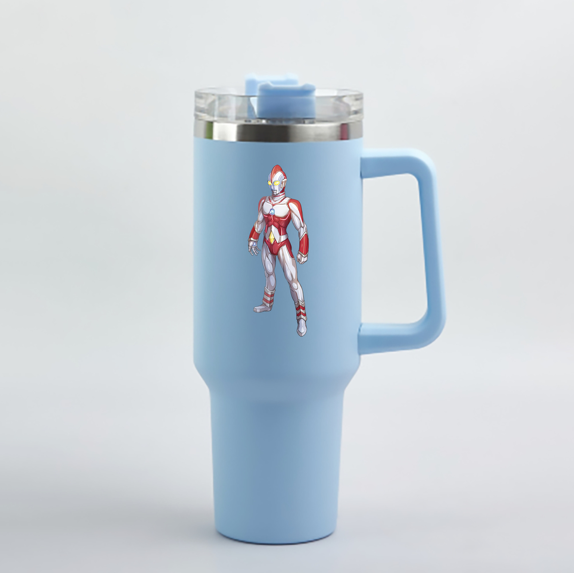 ウルトラマン Ultraman 1200mL車用タンブラー - クリスタルステッカー（プラスチックストロー付き）