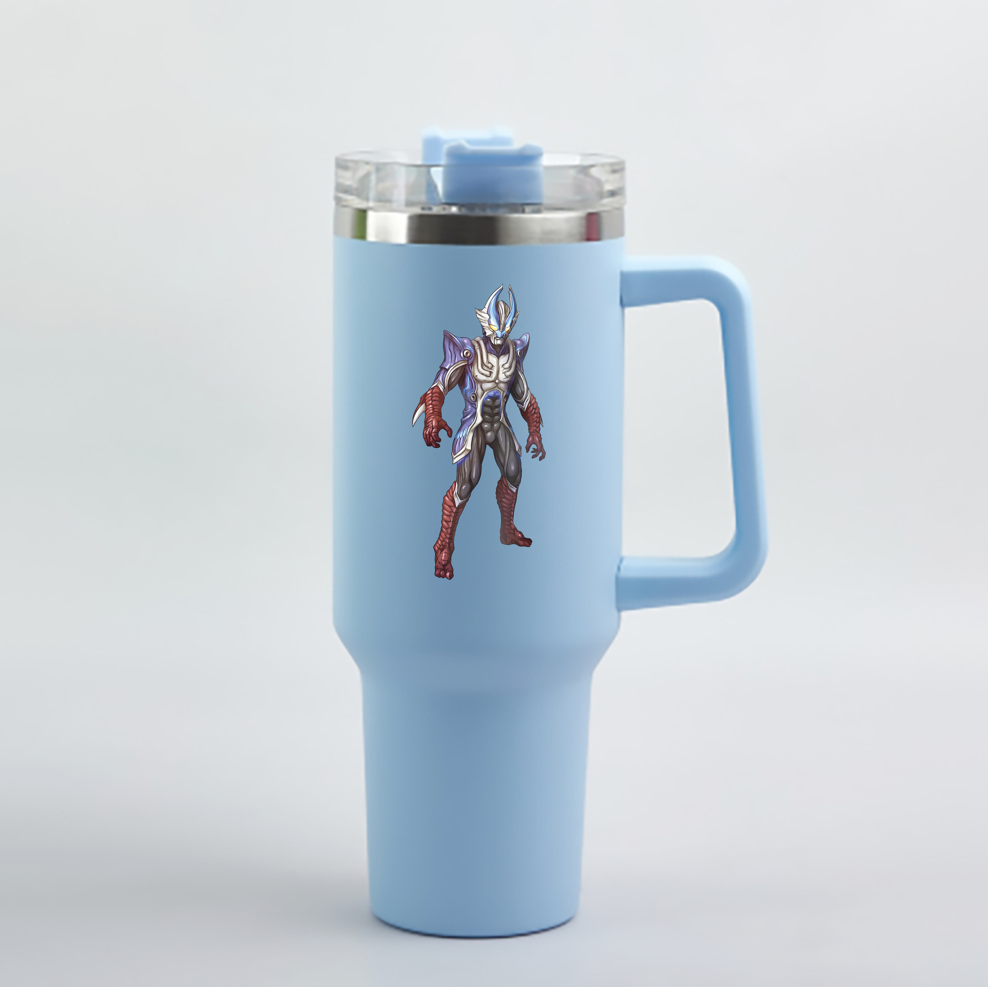 ウルトラマン Ultraman 1200mL車用タンブラー - クリスタルステッカー（プラスチックストロー付き）