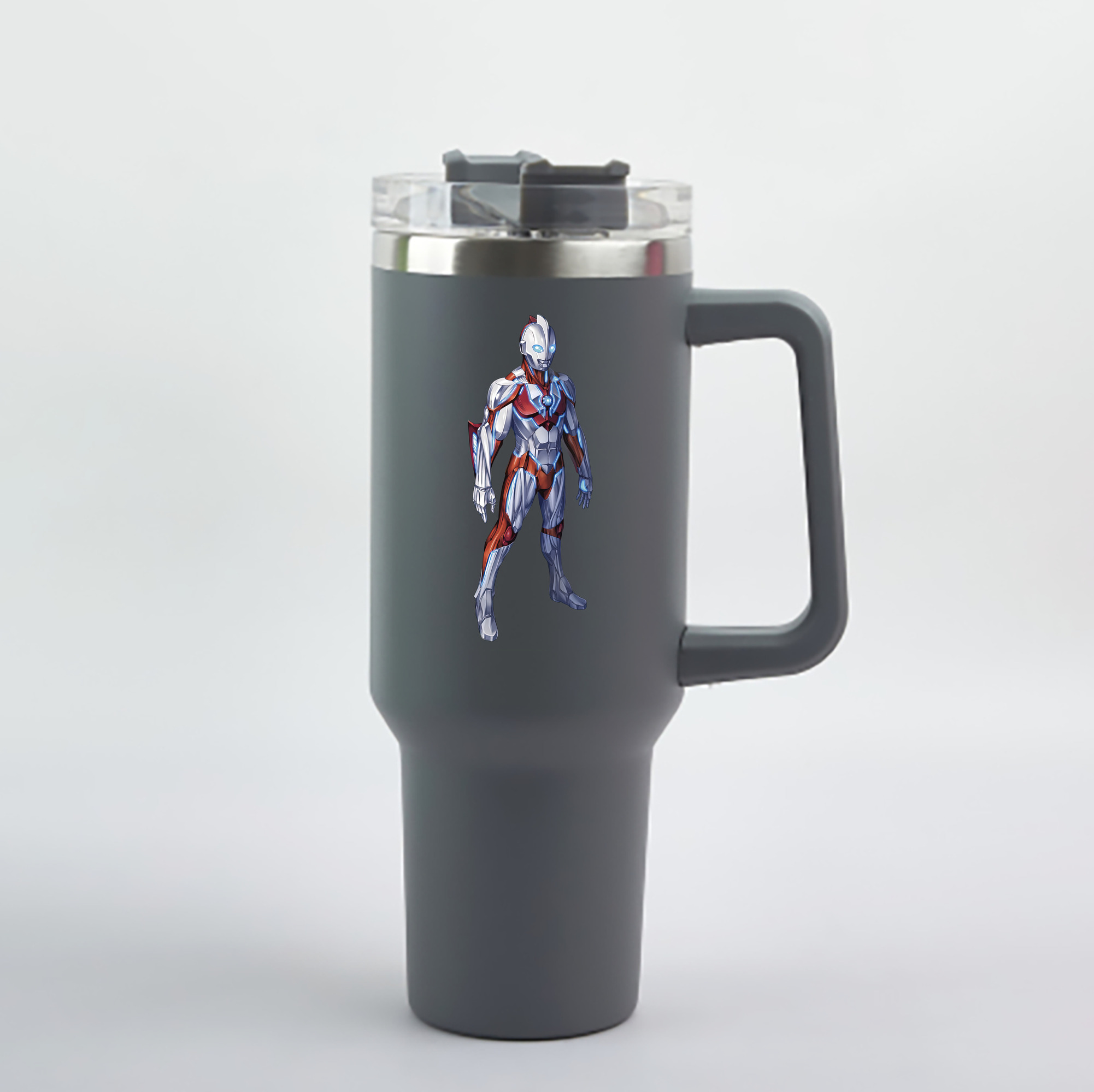 ウルトラマン Ultraman 1200mL車用タンブラー - クリスタルステッカー（プラスチックストロー付き）