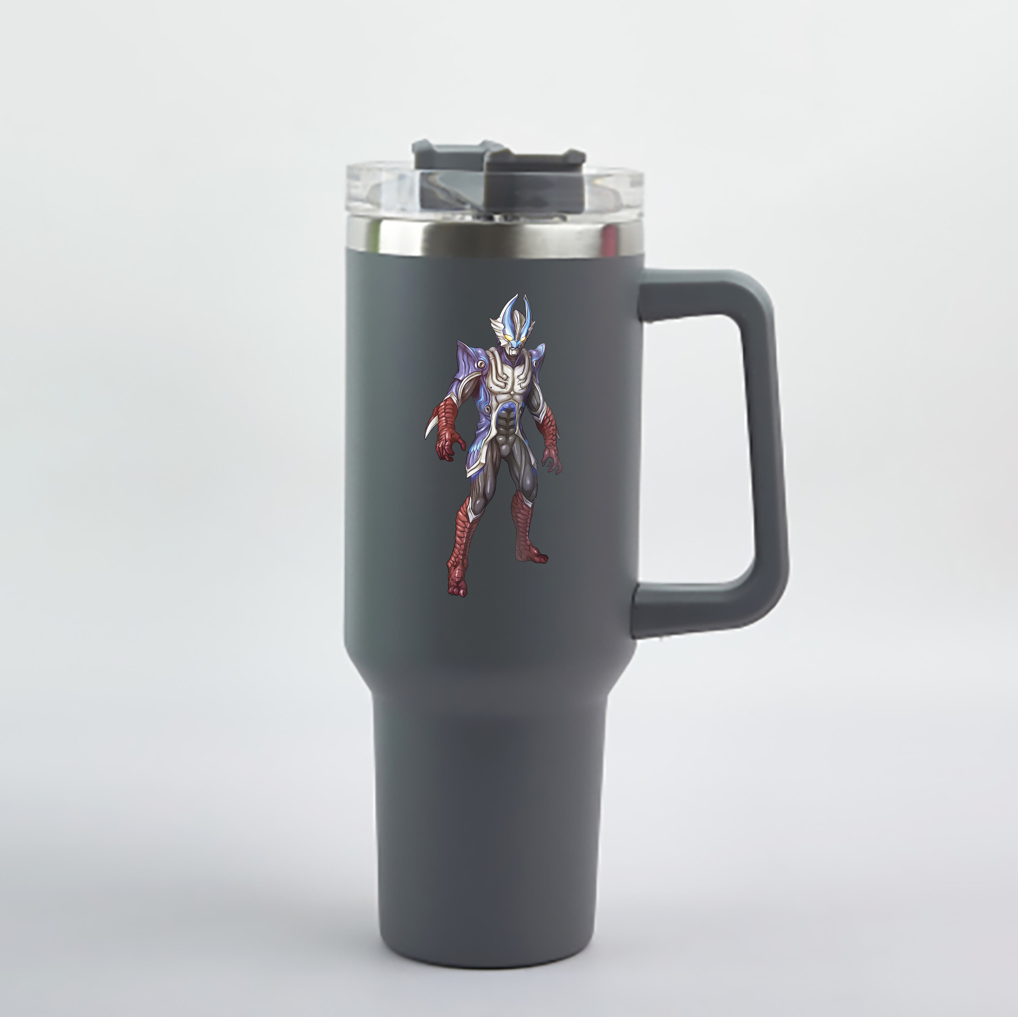 ウルトラマン Ultraman 1200mL車用タンブラー - クリスタルステッカー（プラスチックストロー付き）