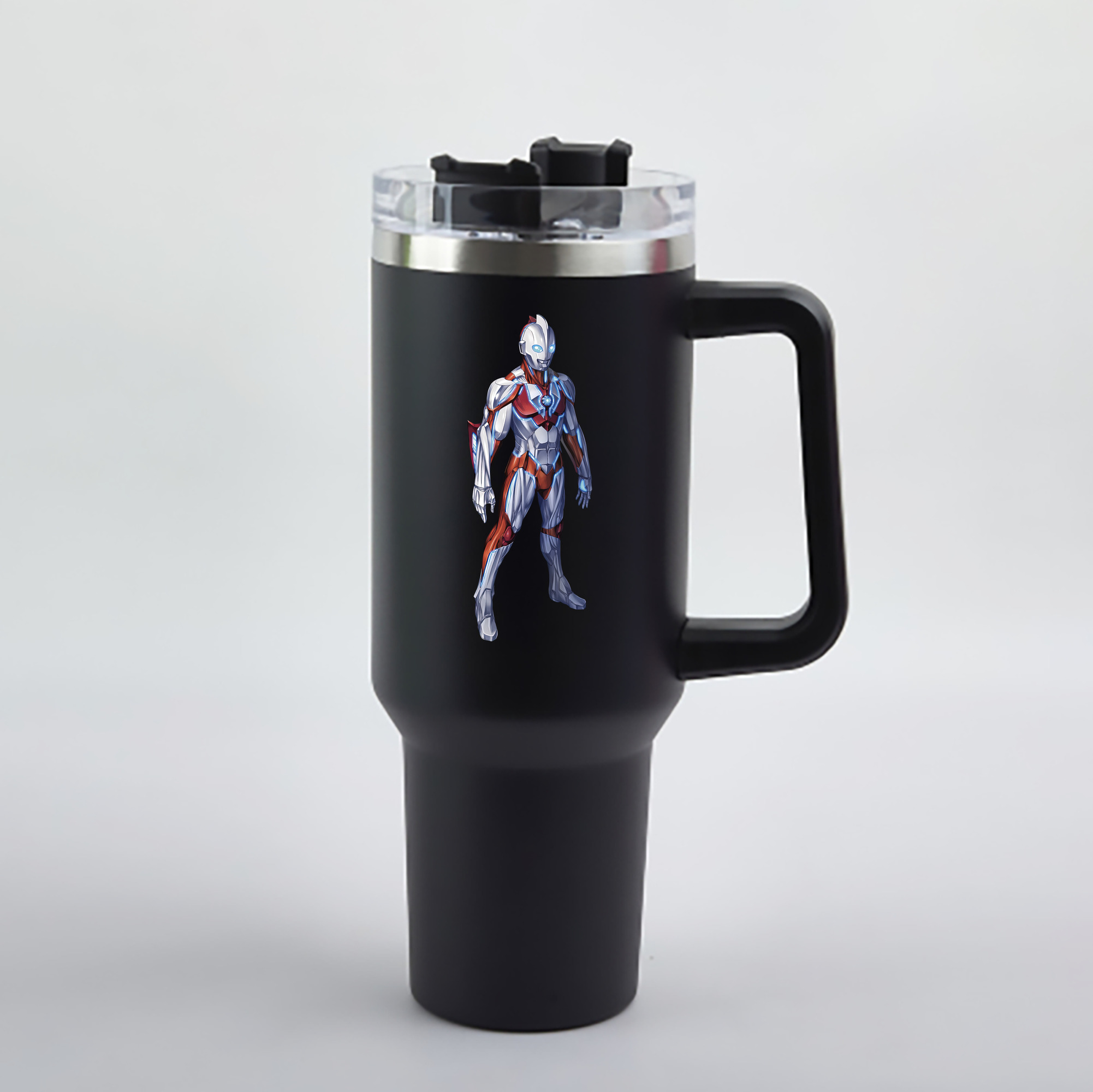ウルトラマン Ultraman 1200mL車用タンブラー - クリスタルステッカー（プラスチックストロー付き）