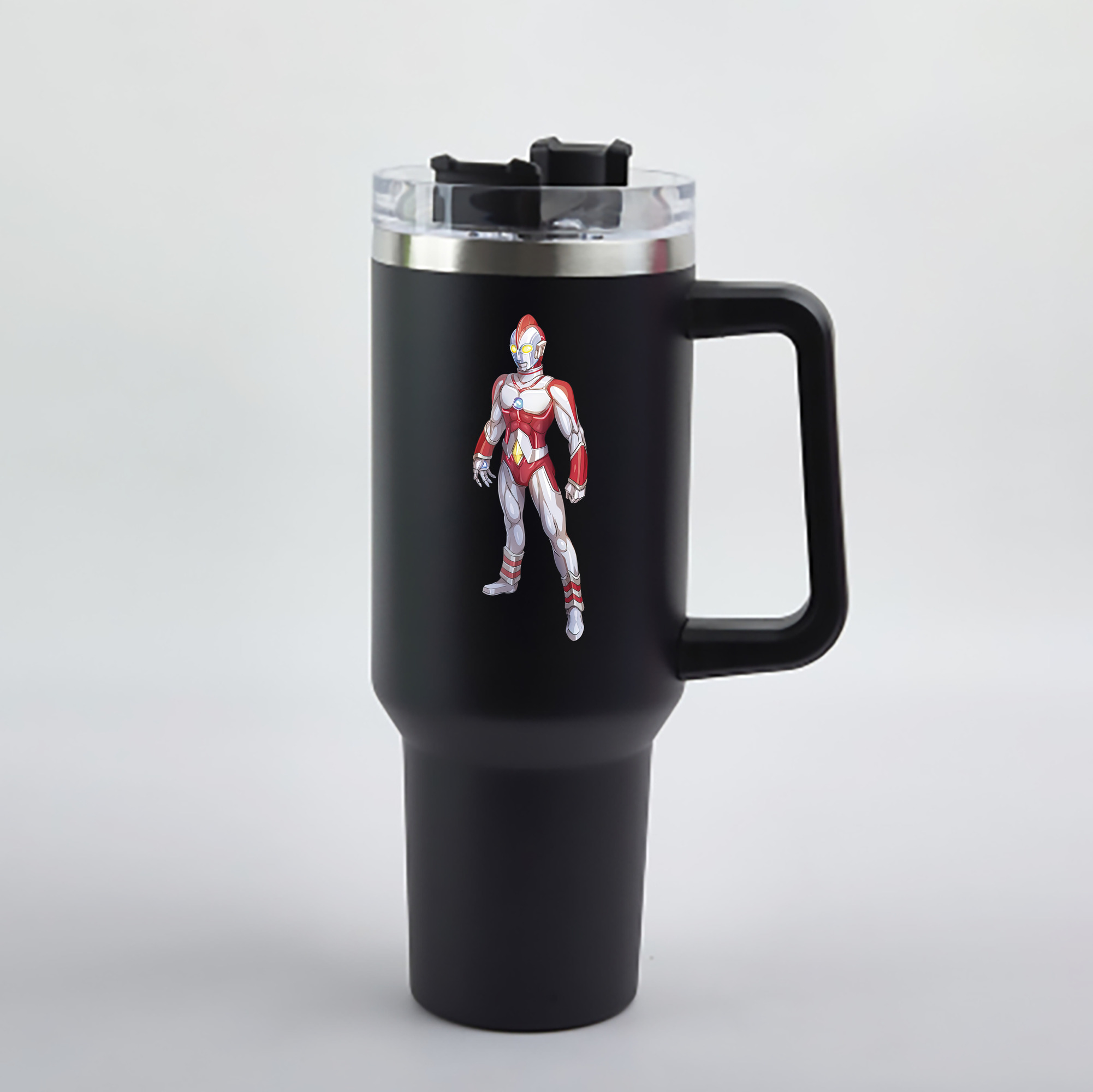 ウルトラマン Ultraman 1200mL車用タンブラー - クリスタルステッカー（プラスチックストロー付き）