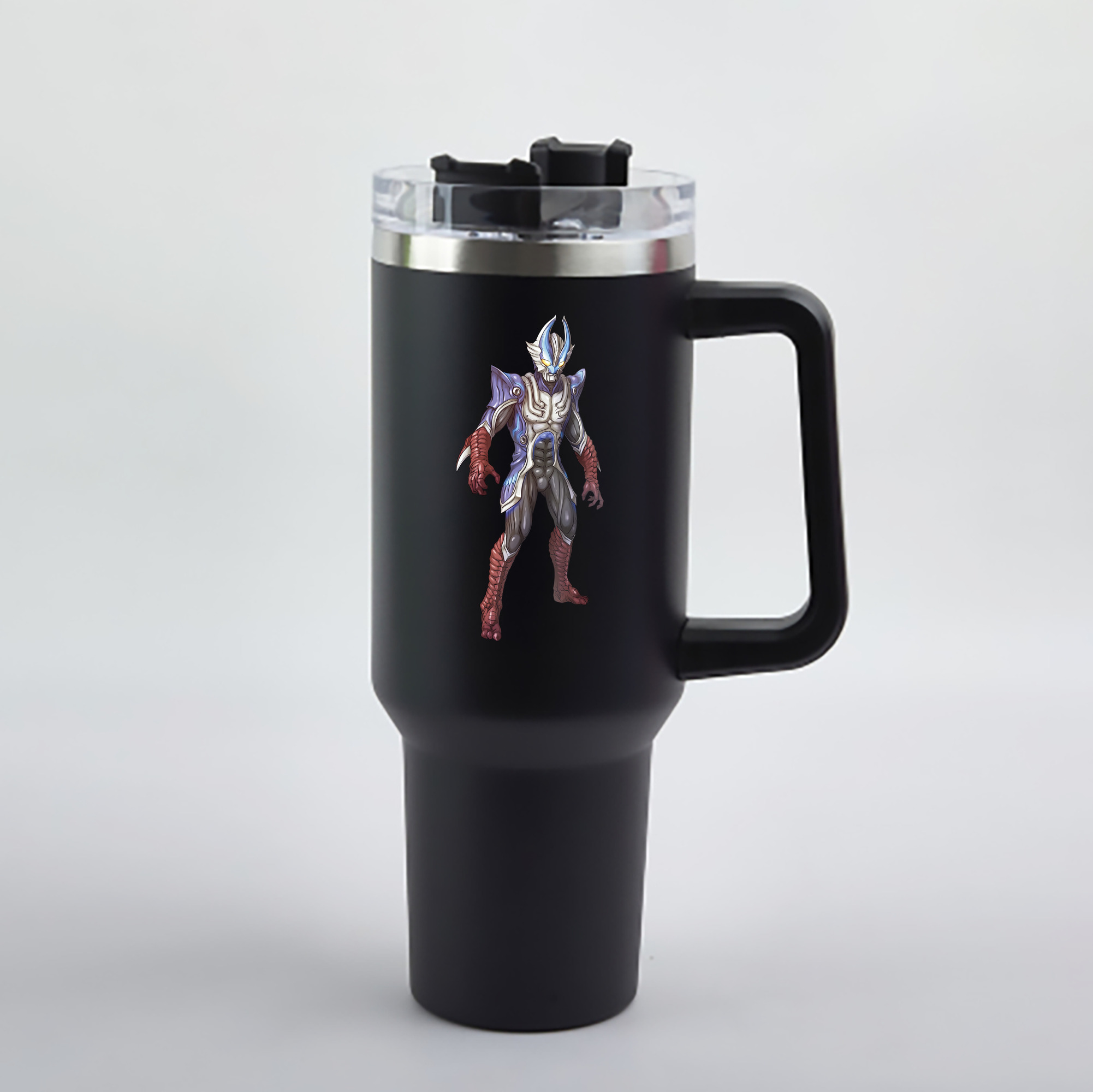 ウルトラマン Ultraman 1200mL車用タンブラー - クリスタルステッカー（プラスチックストロー付き）