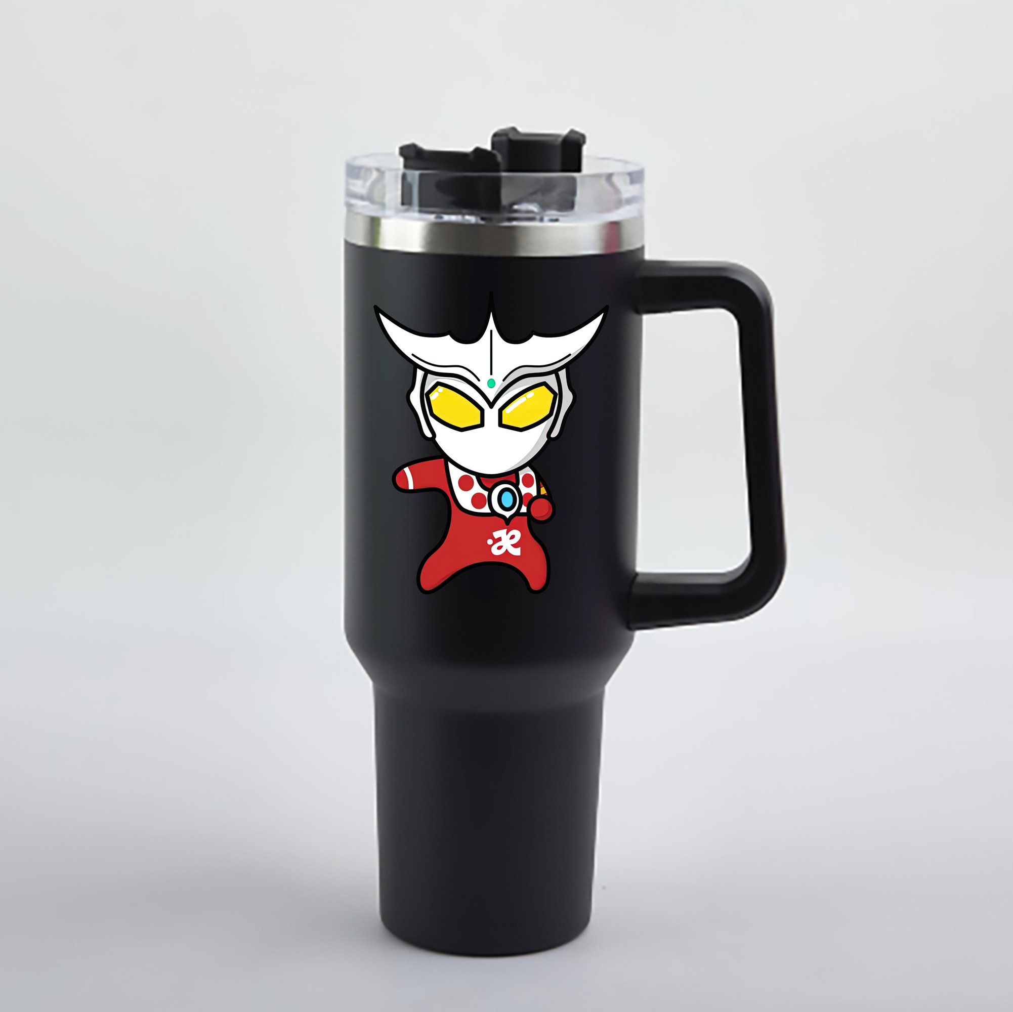 （画像用） ウルトラマン Ultraman 1200mL車用タンブラー - クリスタルステッカー（プラスチックストロー付き）