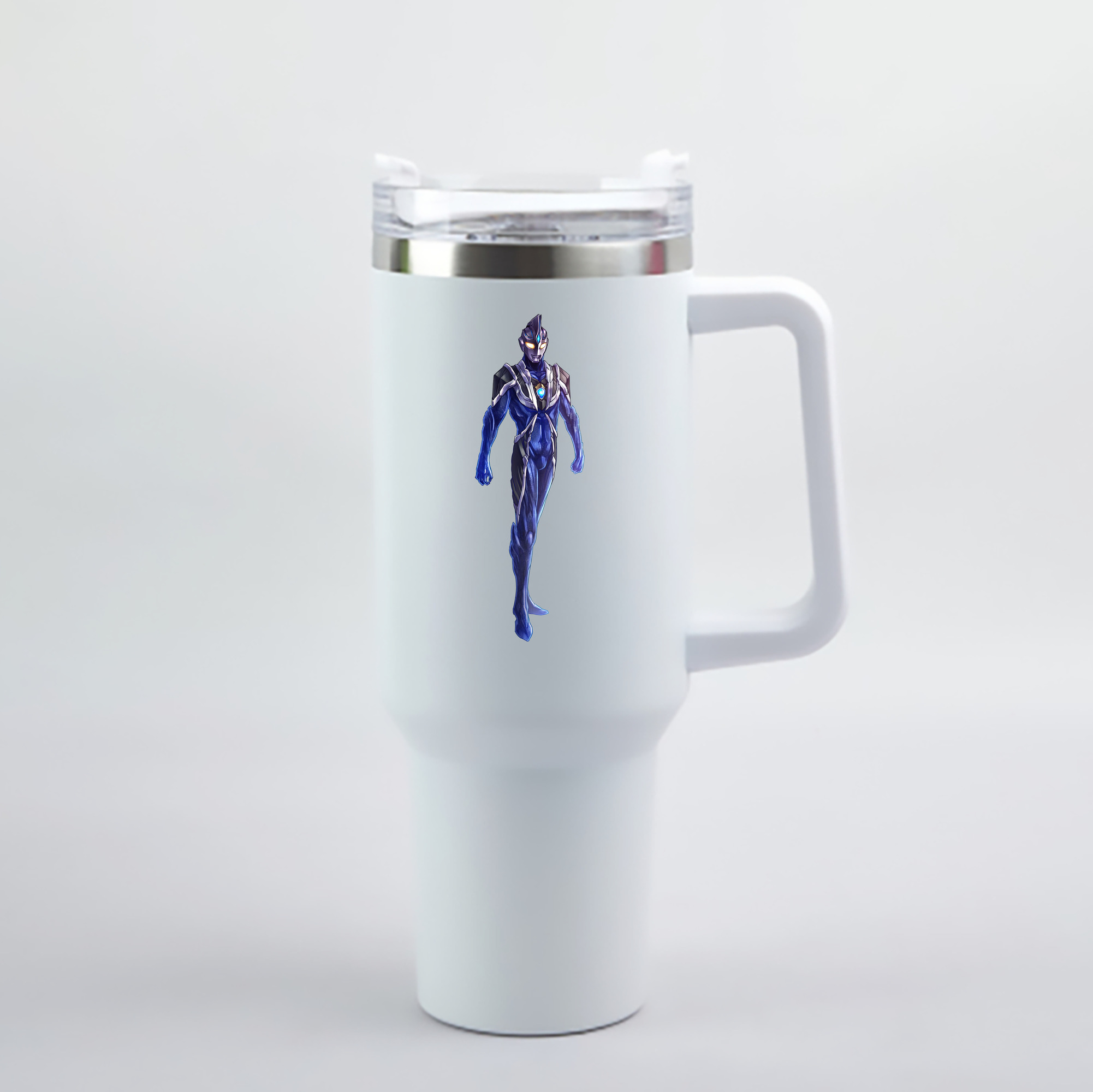 （画像用） ウルトラマン Ultraman 1200mL車用タンブラー - クリスタルステッカー（プラスチックストロー付き）