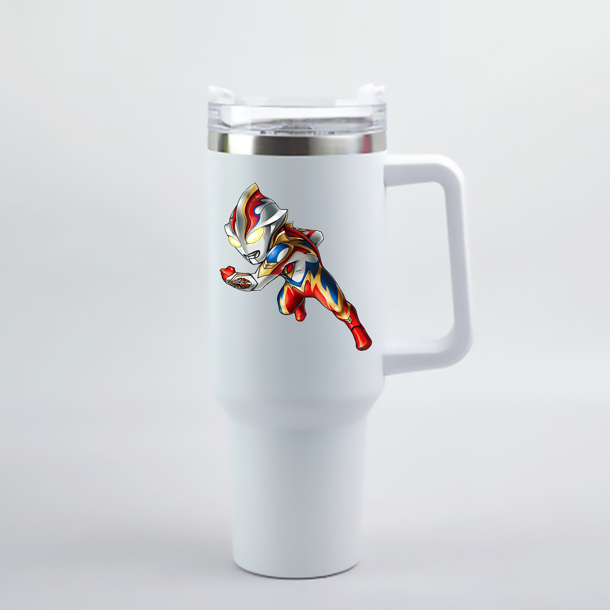 （画像用） ウルトラマン Ultraman 1200mL車用タンブラー - クリスタルステッカー（プラスチックストロー付き）