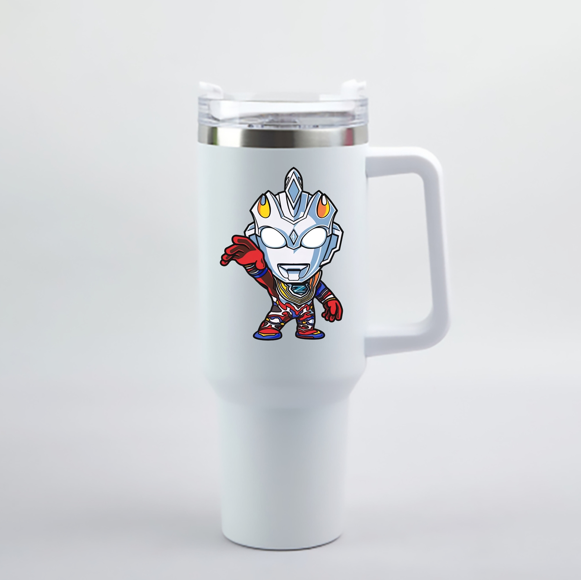 （画像用） ウルトラマン Ultraman 1200mL車用タンブラー - クリスタルステッカー（プラスチックストロー付き）